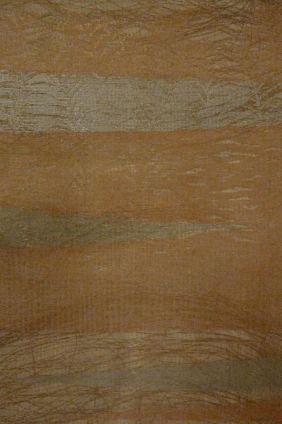 画像3: O0607B 袋帯 女性用着物 麻  深い 茶色 葉 【中古】 【USED】 【リサイクル】 ★★☆☆☆ (3)