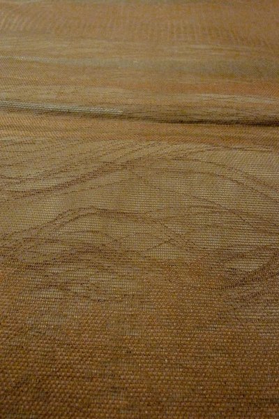 画像9: O0607B 袋帯 女性用着物 麻  深い 茶色 葉 【中古】 【USED】 【リサイクル】 ★★☆☆☆ (9)