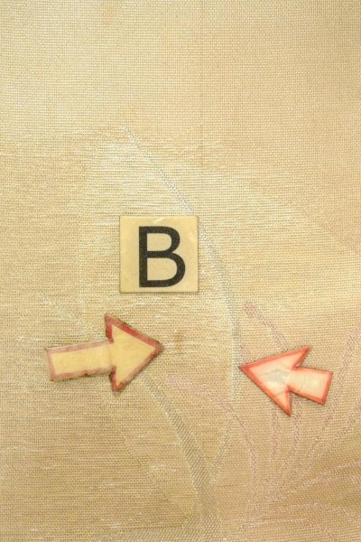 画像13: O0607C 袋帯 女性用着物 シルク（正絹）  光沢のある アイボリー  【中古】 【USED】 【リサイクル】 ★★★☆☆ (13)