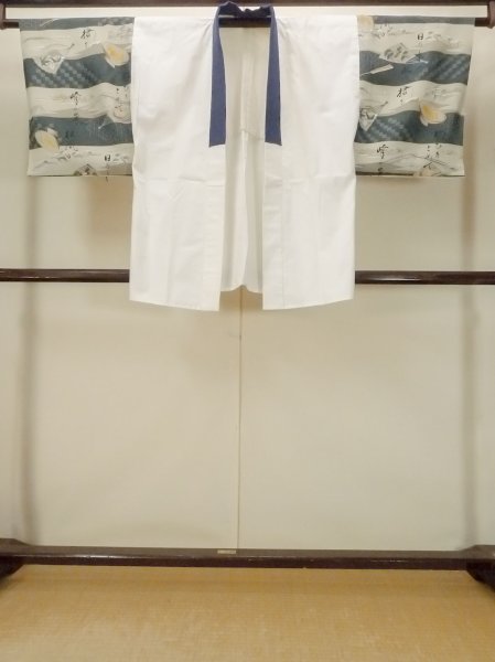 画像1: O0624B 男性用襦袢  綿 オフ　ホワイト, 風景 【中古】【USED】【リサイクル】 ★★☆☆☆【O0624B】 (1)