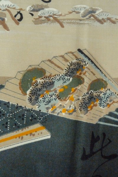 画像5: O0624B 男性用襦袢  綿 オフ　ホワイト, 風景 【中古】【USED】【リサイクル】 ★★☆☆☆【O0624B】 (5)