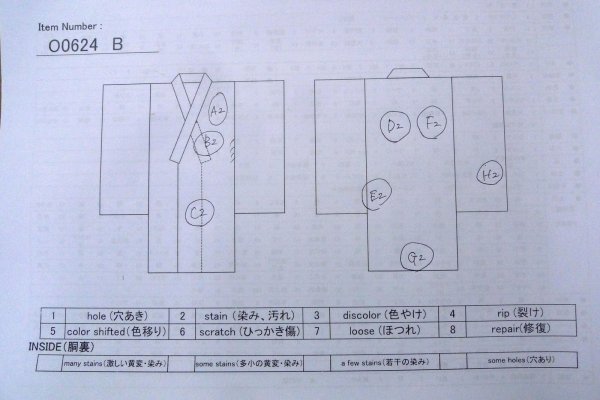 画像12: O0624B 男性用襦袢  綿 オフ　ホワイト, 風景 【中古】【USED】【リサイクル】 ★★☆☆☆【O0624B】 (12)