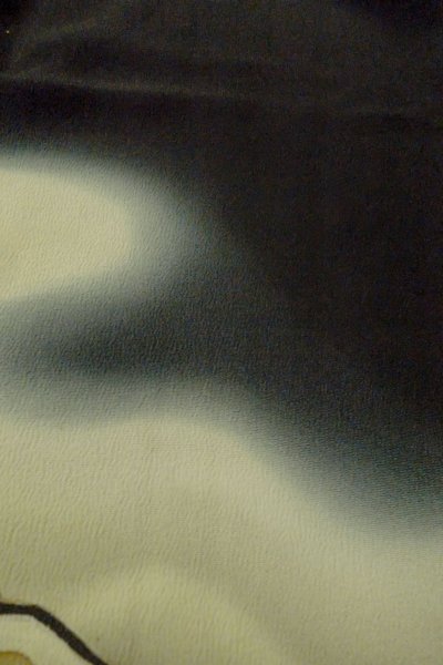 画像16: O0624E 女性用留袖  シルク（正絹） 黒, 雲 【中古】【USED】【リサイクル】 ★★☆☆☆【O0624E】 (16)