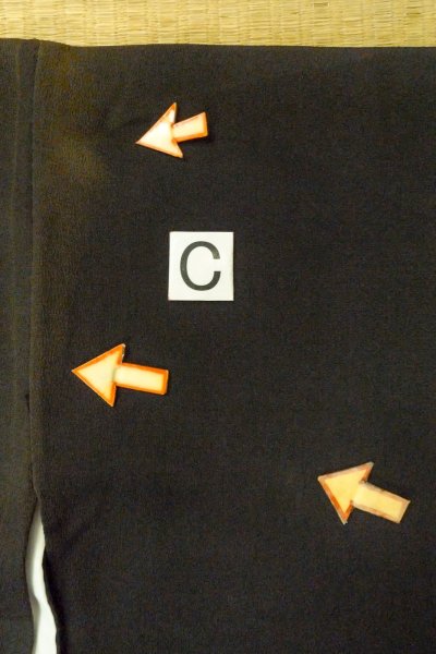 画像22: O0624E 女性用留袖  シルク（正絹） 黒, 雲 【中古】【USED】【リサイクル】 ★★☆☆☆【O0624E】 (22)