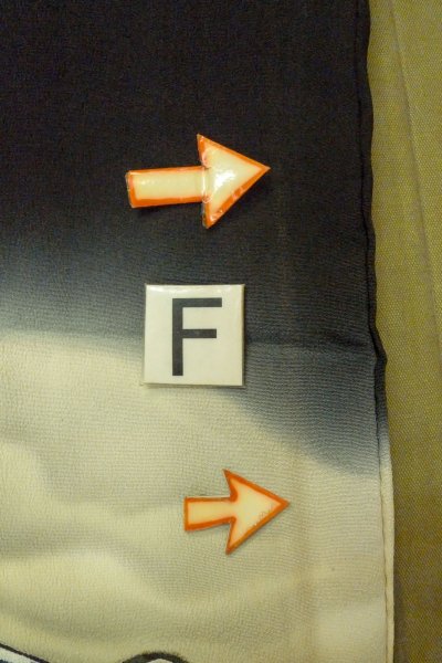 画像25: O0624E 女性用留袖  シルク（正絹） 黒, 雲 【中古】【USED】【リサイクル】 ★★☆☆☆【O0624E】 (25)