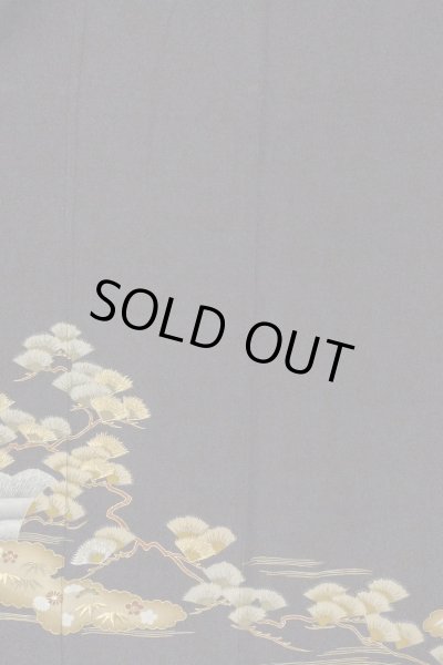 画像5: O0624H 女性用留袖  化繊 黒, 花 【中古】【USED】【リサイクル】 ★☆☆☆☆【O0624H】 (5)