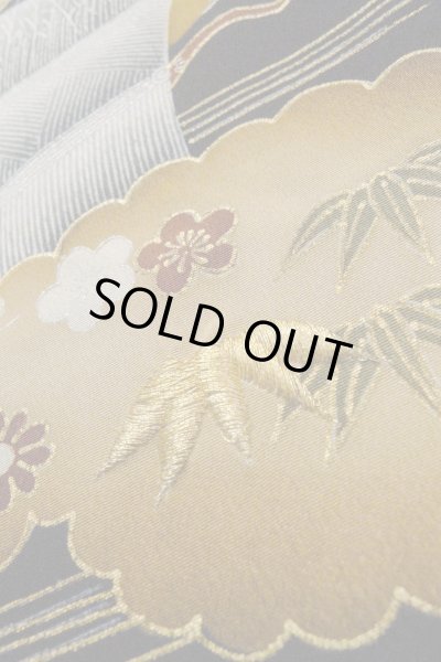 画像13: O0624H 女性用留袖  化繊 黒, 花 【中古】【USED】【リサイクル】 ★☆☆☆☆【O0624H】 (13)