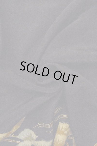 画像15: O0624H 女性用留袖  化繊 黒, 花 【中古】【USED】【リサイクル】 ★☆☆☆☆【O0624H】 (15)