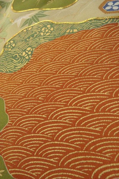 画像13: O0624I 女性用留袖  シルク（正絹） 黒, 梅 【中古】【USED】【リサイクル】 ★★★☆☆【O0624I】 (13)