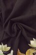画像15: O0624K 女性用留袖  化繊 黒, 葉 【中古】【USED】【リサイクル】 ★☆☆☆☆【O0624K】 (15)
