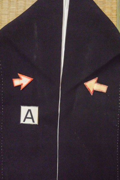 画像18: O0624K 女性用留袖  化繊 黒, 葉 【中古】【USED】【リサイクル】 ★☆☆☆☆【O0624K】 (18)