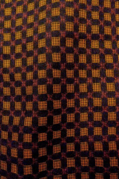 画像4: O0624M 女性用紬  シルク（正絹） 深い黄色, チェック柄 【中古】【USED】【リサイクル】 ★★★☆☆【O0624M】 (4)