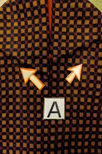 画像12: O0624M 女性用紬  シルク（正絹） 深い黄色, チェック柄 【中古】【USED】【リサイクル】 ★★★☆☆【O0624M】 (12)