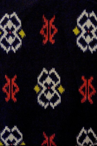 画像3: O0624N 女性用織  シルク（正絹） 黒, 幾何学模様 【中古】【USED】【リサイクル】 ★★★☆☆【O0624N】 (3)