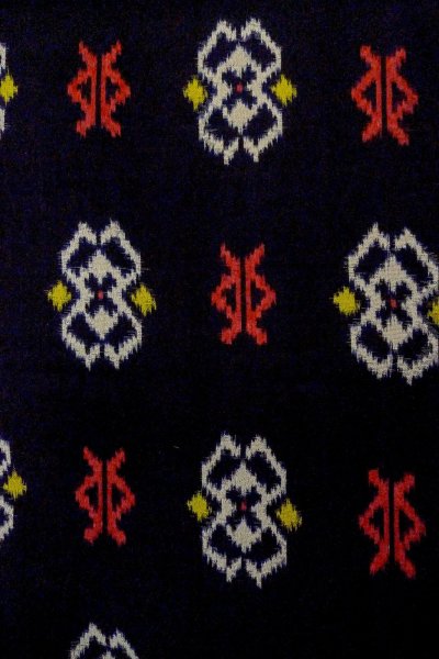 画像4: O0624N 女性用織  シルク（正絹） 黒, 幾何学模様 【中古】【USED】【リサイクル】 ★★★☆☆【O0624N】 (4)