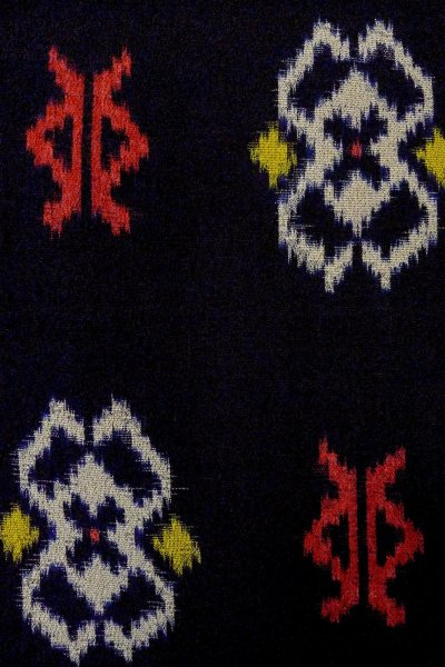 画像5: O0624N 女性用織  シルク（正絹） 黒, 幾何学模様 【中古】【USED】【リサイクル】 ★★★☆☆【O0624N】 (5)