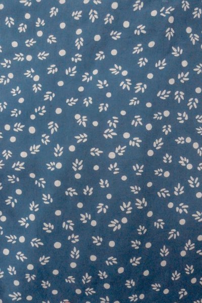 画像3: O0624P 女性用浴衣（日本製）  綿 灰色がかった青, 葉 【中古】【USED】【リサイクル】 ★★☆☆☆【O0624P】 (3)