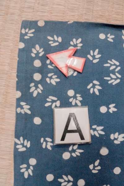 画像14: O0624P 女性用浴衣（日本製）  綿 灰色がかった青, 葉 【中古】【USED】【リサイクル】 ★★☆☆☆【O0624P】 (14)