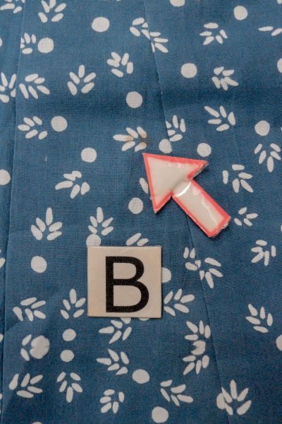 画像15: O0624P 女性用浴衣（日本製）  綿 灰色がかった青, 葉 【中古】【USED】【リサイクル】 ★★☆☆☆【O0624P】 (15)