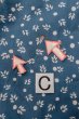 画像16: O0624P 女性用浴衣（日本製）  綿 灰色がかった青, 葉 【中古】【USED】【リサイクル】 ★★☆☆☆【O0624P】 (16)