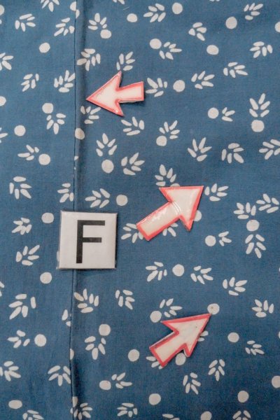 画像19: O0624P 女性用浴衣（日本製）  綿 灰色がかった青, 葉 【中古】【USED】【リサイクル】 ★★☆☆☆【O0624P】 (19)