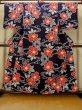 画像1: O0624Q 女性用注染浴衣  綿 藍, 花 【中古】【USED】【リサイクル】 ★☆☆☆☆【O0624Q】 (1)