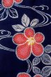 画像4: O0624Q 女性用注染浴衣  綿 藍, 花 【中古】【USED】【リサイクル】 ★☆☆☆☆【O0624Q】 (4)