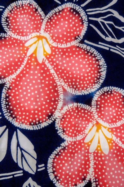 画像6: O0624Q 女性用注染浴衣  綿 藍, 花 【中古】【USED】【リサイクル】 ★☆☆☆☆【O0624Q】 (6)