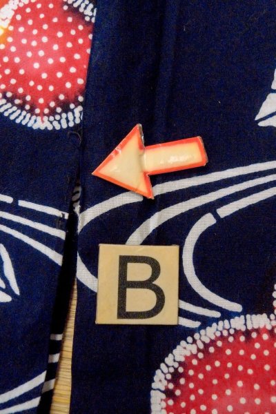 画像15: O0624Q 女性用注染浴衣  綿 藍, 花 【中古】【USED】【リサイクル】 ★☆☆☆☆【O0624Q】 (15)