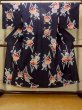 画像1: O0624R 女性用注染浴衣  綿 藍, 花 【中古】【USED】【リサイクル】 ★☆☆☆☆【O0624R】 (1)
