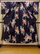 画像2: O0624R 女性用注染浴衣  綿 藍, 花 【中古】【USED】【リサイクル】 ★☆☆☆☆【O0624R】 (2)