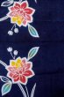 画像4: O0624R 女性用注染浴衣  綿 藍, 花 【中古】【USED】【リサイクル】 ★☆☆☆☆【O0624R】 (4)