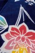 画像8: O0624R 女性用注染浴衣  綿 藍, 花 【中古】【USED】【リサイクル】 ★☆☆☆☆【O0624R】 (8)