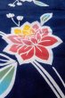 画像9: O0624R 女性用注染浴衣  綿 藍, 花 【中古】【USED】【リサイクル】 ★☆☆☆☆【O0624R】 (9)