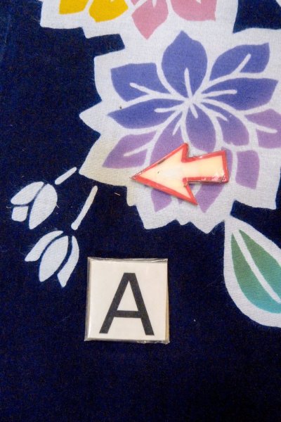 画像14: O0624R 女性用注染浴衣  綿 藍, 花 【中古】【USED】【リサイクル】 ★☆☆☆☆【O0624R】 (14)