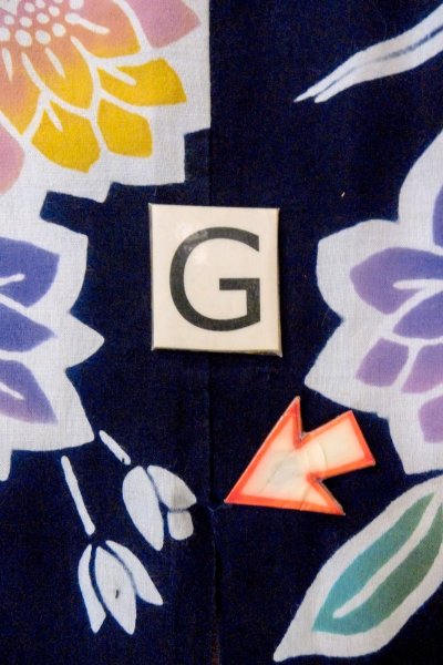 画像20: O0624R 女性用注染浴衣  綿 藍, 花 【中古】【USED】【リサイクル】 ★☆☆☆☆【O0624R】 (20)