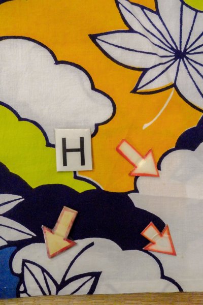 画像21: O0624S 女性用浴衣（日本製）  綿 藍, もみじ 【中古】【USED】【リサイクル】 ★★☆☆☆【O0624S】 (21)