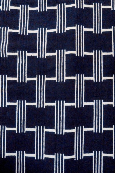 画像5: O0624T 女性用浴衣（日本製）  綿 藍, 線 【中古】【USED】【リサイクル】 ★★★☆☆【O0624T】 (5)