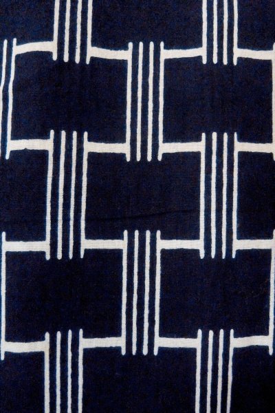 画像7: O0624T 女性用浴衣（日本製）  綿 藍, 線 【中古】【USED】【リサイクル】 ★★★☆☆【O0624T】 (7)