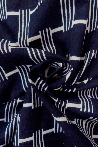 画像11: O0624T 女性用浴衣（日本製）  綿 藍, 線 【中古】【USED】【リサイクル】 ★★★☆☆【O0624T】 (11)