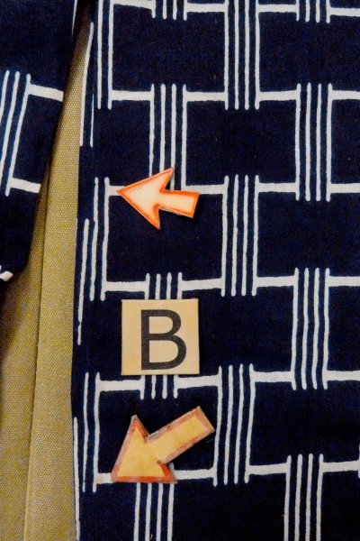 画像15: O0624T 女性用浴衣（日本製）  綿 藍, 線 【中古】【USED】【リサイクル】 ★★★☆☆【O0624T】 (15)