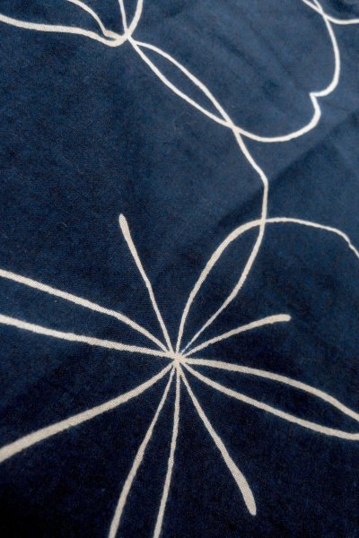 画像8: O0624U 女性用浴衣（日本製）  綿 深い藍, 花 【中古】【USED】【リサイクル】 ★★★☆☆【O0624U】 (8)