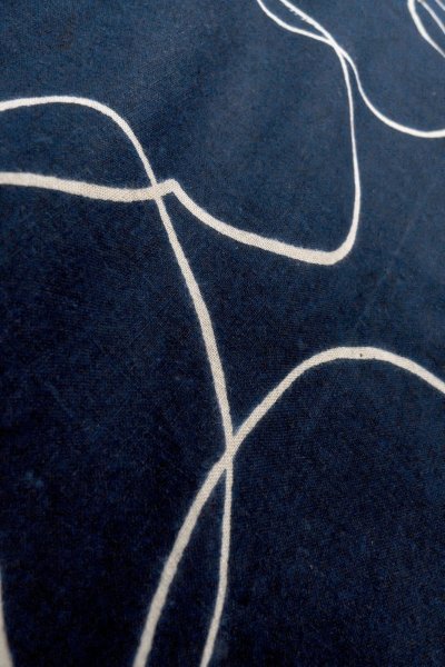 画像10: O0624U 女性用浴衣（日本製）  綿 深い藍, 花 【中古】【USED】【リサイクル】 ★★★☆☆【O0624U】 (10)