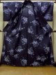 画像2: O0624V 女性用注染浴衣  綿 深い藍, 菊 【中古】【USED】【リサイクル】 ★★★☆☆【O0624V】 (2)