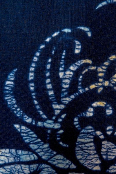 画像7: O0624V 女性用注染浴衣  綿 深い藍, 菊 【中古】【USED】【リサイクル】 ★★★☆☆【O0624V】 (7)