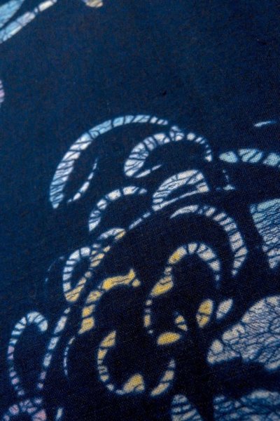 画像10: O0624V 女性用注染浴衣  綿 深い藍, 菊 【中古】【USED】【リサイクル】 ★★★☆☆【O0624V】 (10)