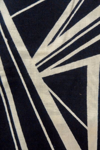 画像6: O0624W 女性用浴衣（日本製）  綿 深い藍, 幾何学模様 【中古】【USED】【リサイクル】 ★★☆☆☆【O0624W】 (6)