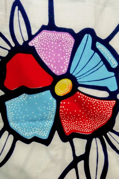 画像5: O0624Y 女性用浴衣（日本製）  綿 白, 花 【中古】【USED】【リサイクル】 ★★★☆☆【O0624Y】 (5)