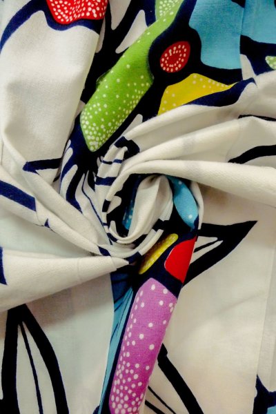 画像11: O0624Y 女性用浴衣（日本製）  綿 白, 花 【中古】【USED】【リサイクル】 ★★★☆☆【O0624Y】 (11)