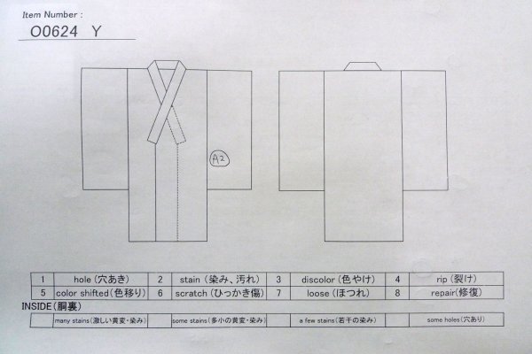 画像13: O0624Y 女性用浴衣（日本製）  綿 白, 花 【中古】【USED】【リサイクル】 ★★★☆☆【O0624Y】 (13)